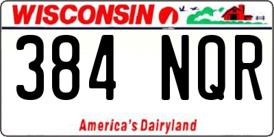 WI license plate 384NQR