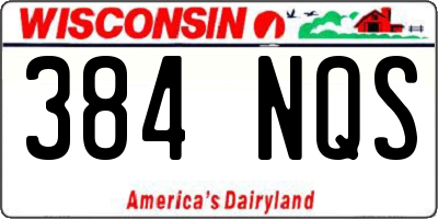 WI license plate 384NQS