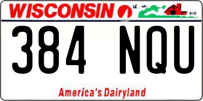 WI license plate 384NQU