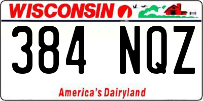WI license plate 384NQZ