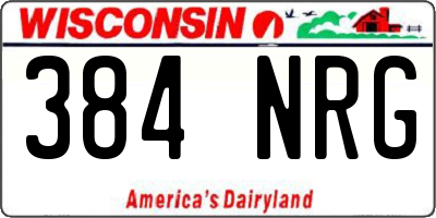 WI license plate 384NRG