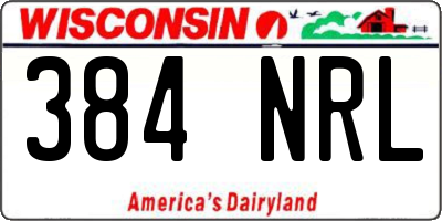 WI license plate 384NRL