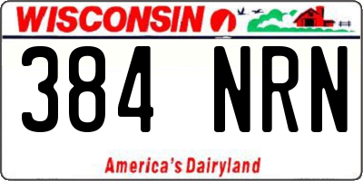 WI license plate 384NRN