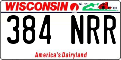 WI license plate 384NRR