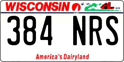 WI license plate 384NRS