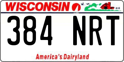 WI license plate 384NRT