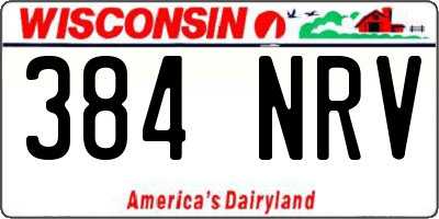 WI license plate 384NRV