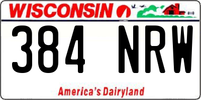WI license plate 384NRW