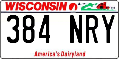 WI license plate 384NRY