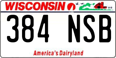WI license plate 384NSB