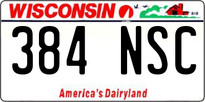 WI license plate 384NSC