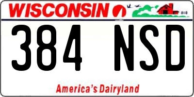 WI license plate 384NSD