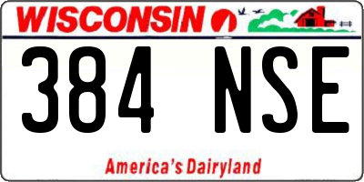 WI license plate 384NSE
