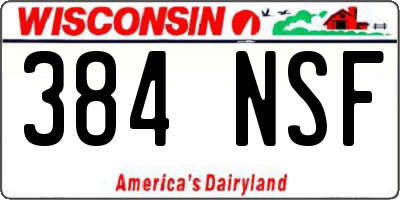 WI license plate 384NSF