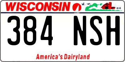 WI license plate 384NSH