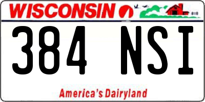 WI license plate 384NSI