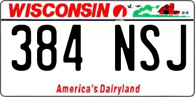 WI license plate 384NSJ