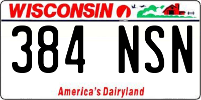 WI license plate 384NSN