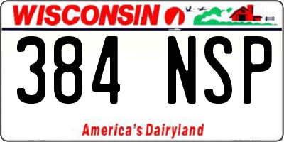 WI license plate 384NSP