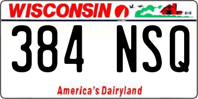 WI license plate 384NSQ