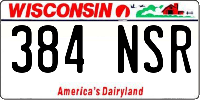 WI license plate 384NSR