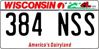 WI license plate 384NSS