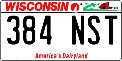 WI license plate 384NST