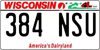 WI license plate 384NSU