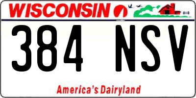 WI license plate 384NSV