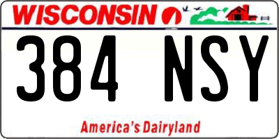 WI license plate 384NSY
