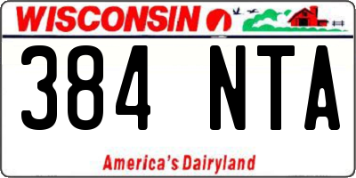 WI license plate 384NTA