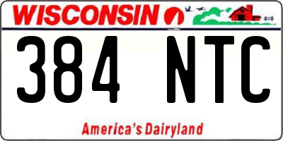 WI license plate 384NTC