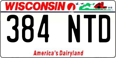 WI license plate 384NTD