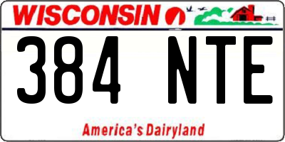 WI license plate 384NTE