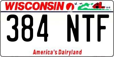 WI license plate 384NTF