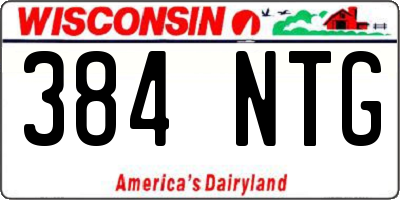 WI license plate 384NTG