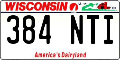 WI license plate 384NTI
