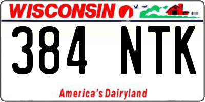 WI license plate 384NTK