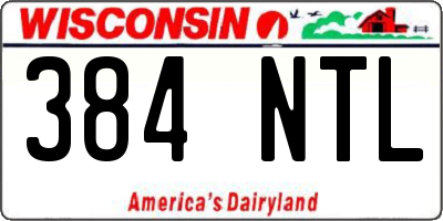 WI license plate 384NTL