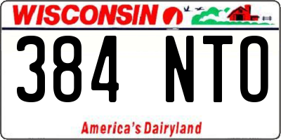 WI license plate 384NTO