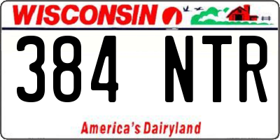 WI license plate 384NTR