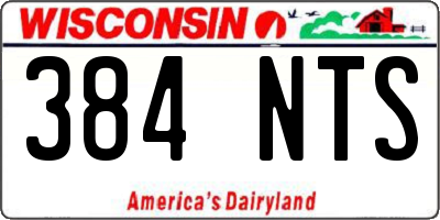 WI license plate 384NTS