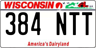 WI license plate 384NTT