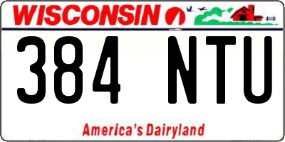 WI license plate 384NTU