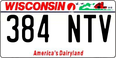 WI license plate 384NTV