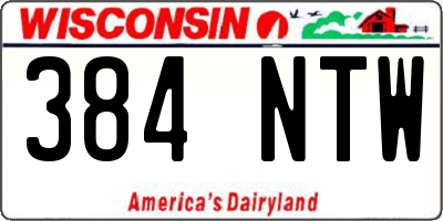 WI license plate 384NTW