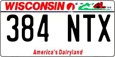 WI license plate 384NTX