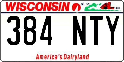 WI license plate 384NTY