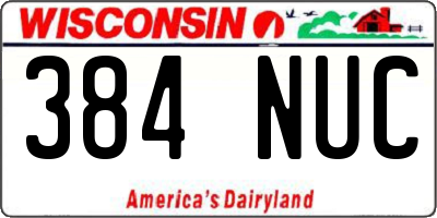 WI license plate 384NUC