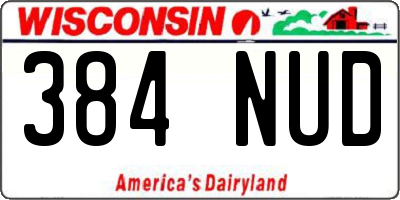 WI license plate 384NUD